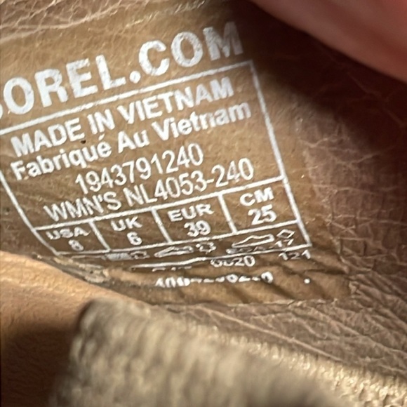 Sorel WOMEN'S ELLA FLAT SANDAL metallic Color: Ash Brown size 8 39 - Picture 6 of 11